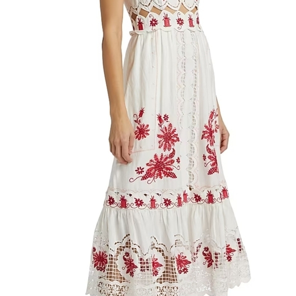 Farm Rio Richelieu Linen Midi Dress - Picture 7 of 12